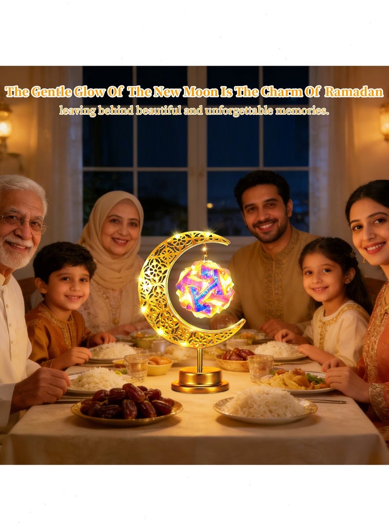 مصابيح طاولة LED تعمل بالبطارية، مصابيح رمضان Moonlight Dream، مصابيح زينة رمضان لزينة العيد، مثالية لغرفة النوم وغرفة المعيشة وغرفة الطعام - Image 5